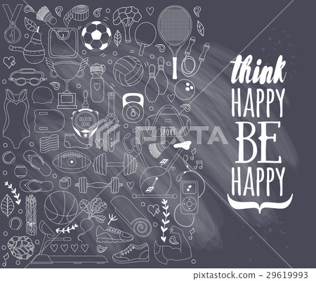 fitness and sport elements in doodle style fitness and sport elements in doodle style 29619993