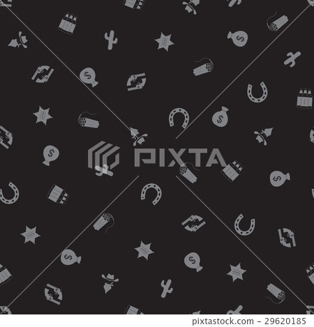 Cowboy hand drawn Seamless Pattern Background 29620185