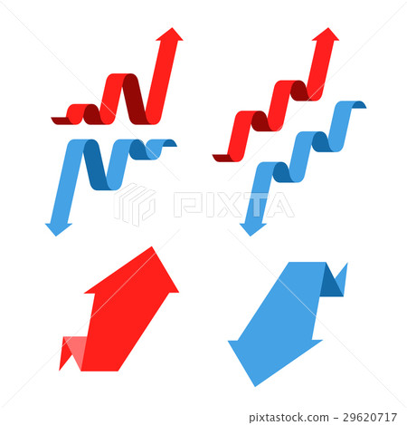 Increase, recession, growth, decline arrows. 29620717