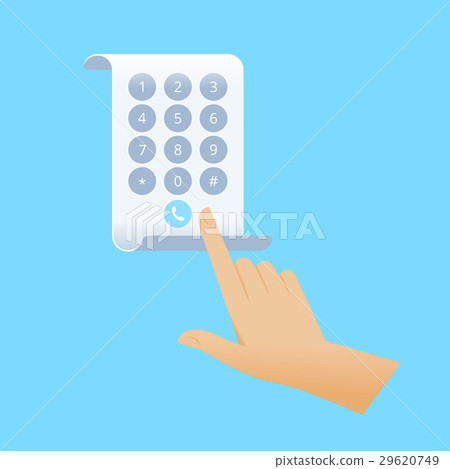 Hand is dialing number on a screen flexible phone Hand is dialing number on a screen flexible phone 29620749