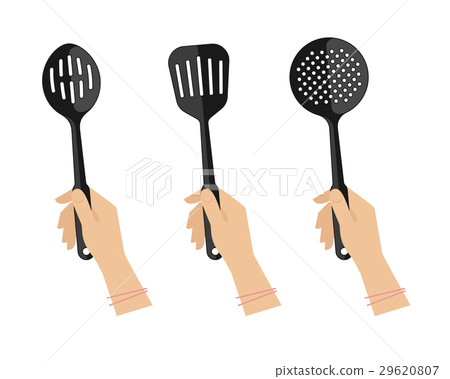 Female hands with kitchen utensils Female hands with kitchen utensils 29620807