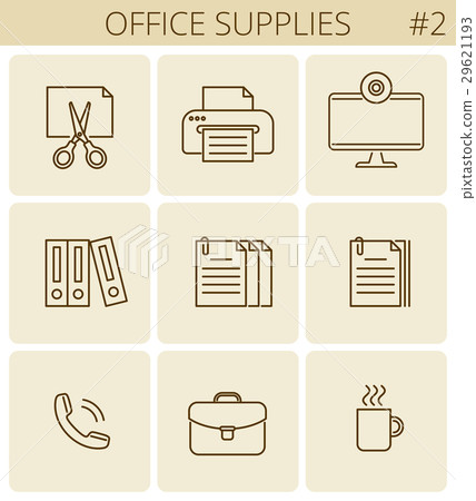 Office, business supplies line vector icons.  29621193