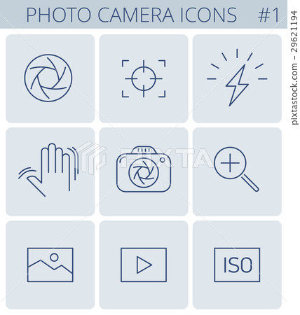 Digital photo camera line symbols. Digital photo camera line symbols. 29621194