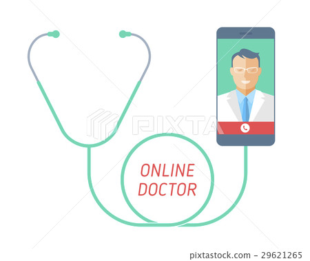 Telemedicine concept. Stethoscope, mobile phone 29621265