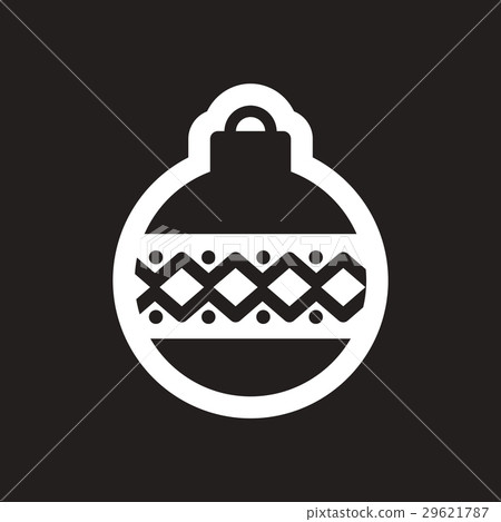 flat icon in black and white Christmas balls - Stock Illustration ...