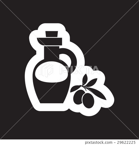 Flat icon in black and white style olive oil - Stock Illustration ...
