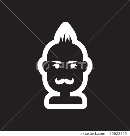 Flat icon in black and white style men's hair Flat icon in black and white style men's hair 29622255