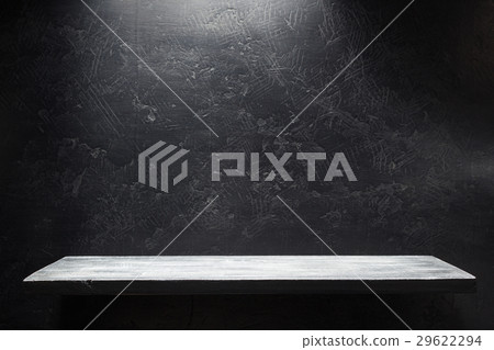 wooden shelf at black wall wooden shelf at black wall 29622294