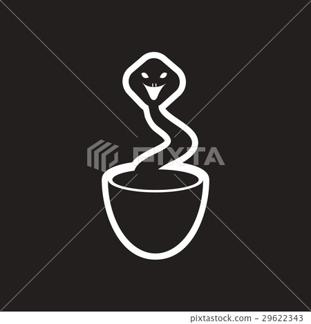 stylish black and white icon Indian cobra 29622343