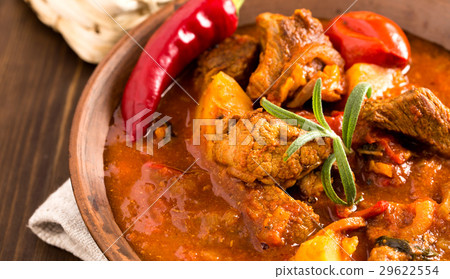 Hungarian goulash in plate closeup 29622554