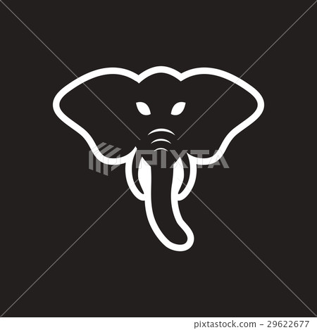 stylish black and white icon Indian elephant stylish black and white icon Indian elephant 29622677