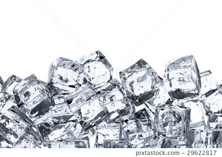heap of ice cubes with blank space 29622817