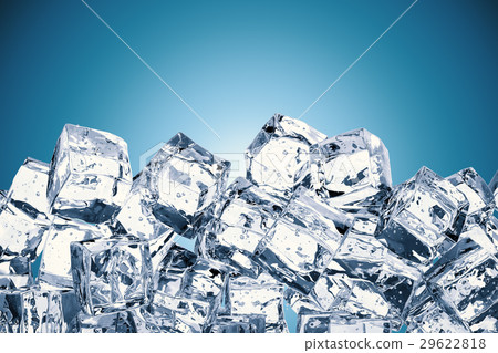 heap of ice cubes with blank space 29622818