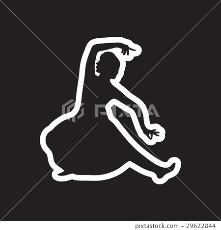 stylish black and white icon Indian dancer stylish black and white icon Indian dancer 29622844