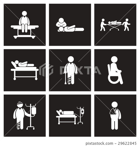 assembly stylish black white icons Patients and assembly stylish black white icons Patients and 29622845