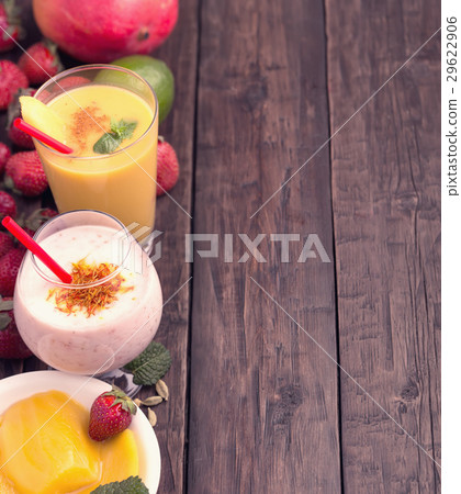 Mango and strawberry lassi 29622906