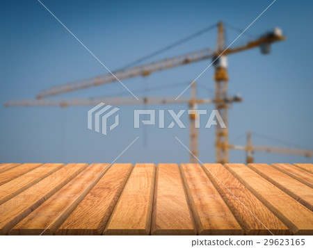 wood floor with construction background 29623165