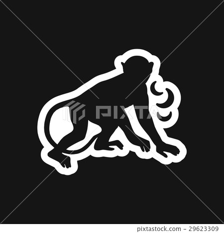 stylish black and white icon monkey with bananas stylish black and white icon monkey with bananas 29623309