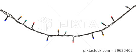 Multicolored lamp garland isolated on white 29623402