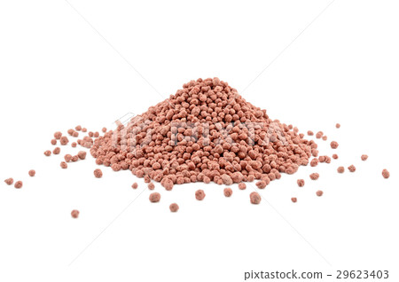 Heap of mineral fertilizers isolated on white 29623403