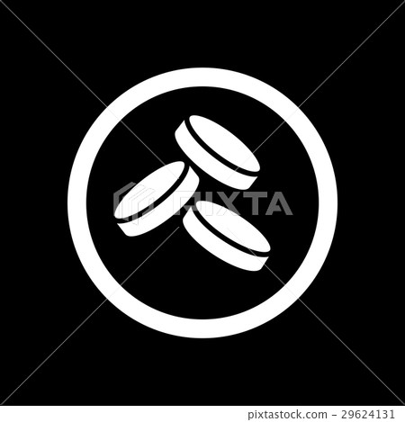 Flat icon in black and white coins Flat icon in black and white coins 29624131