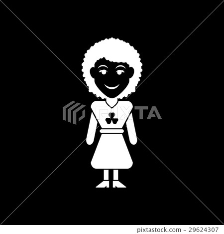 Flat icon in black and white Irish girl Flat icon in black and white Irish girl 29624307
