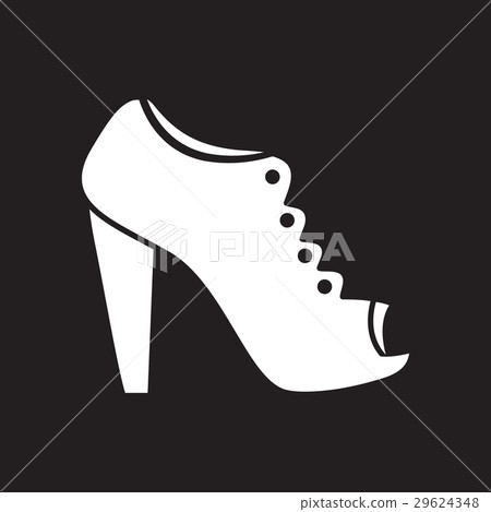 Flat icon in black and white stilettos Flat icon in black and white stilettos 29624348