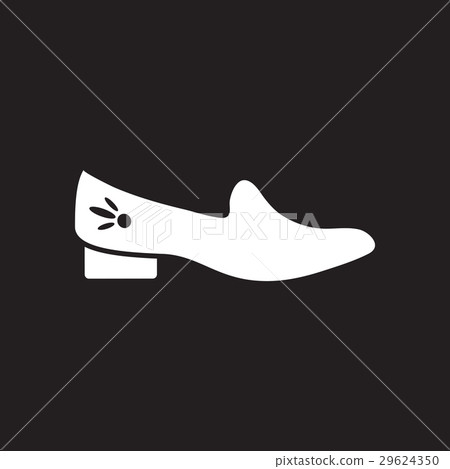 Flat icon in black and white shoes Flat icon in black and white shoes 29624350