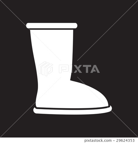 Flat icon in black and white ugg boots 29624353