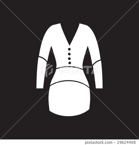 Flat icon in black and white dress Flat icon in black and white dress 29624408