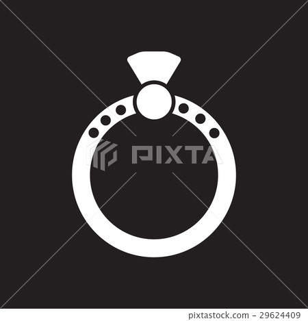 Flat icon in black and white ring 29624409