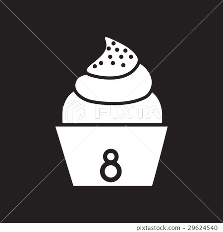 Flat icon in black and white cupcake Flat icon in black and white cupcake 29624540