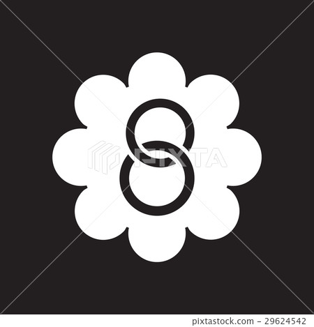 Flat icon in black and white flower 29624542