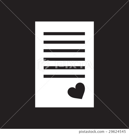 Flat icon in black and white love letter Flat icon in black and white love letter 29624545