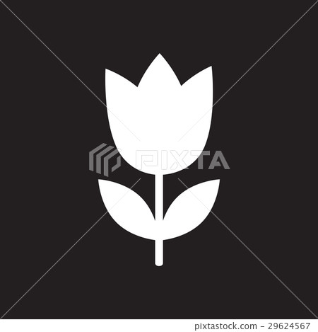 Flat icon in black and white flower Flat icon in black and white flower 29624567