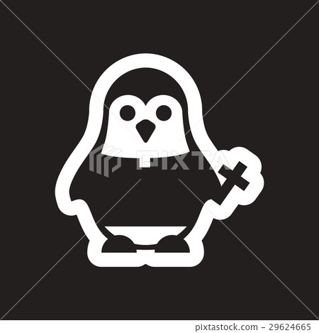 style black and white icon penguin priest style black and white icon penguin priest 29624665
