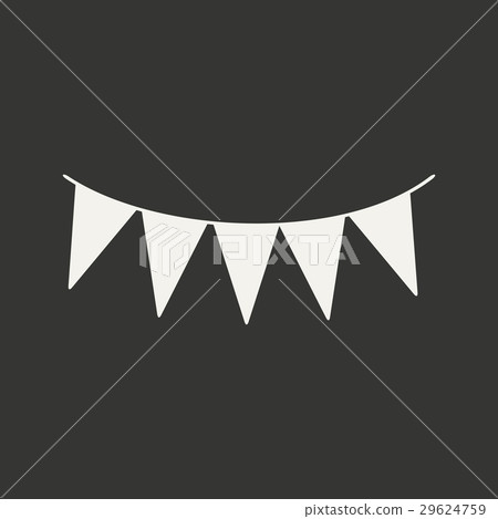Flat in black and white mobile application garland 29624759