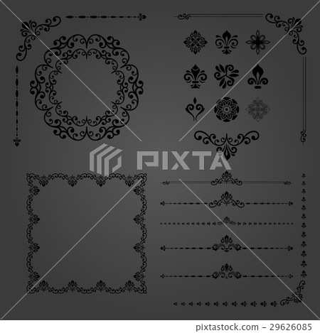 Vintage Set of Vector Horizontal, Square and Round 29626085