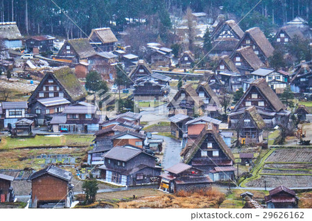 Shirakawago with no snow piled up Shirakawago with no snow piled up 29626162