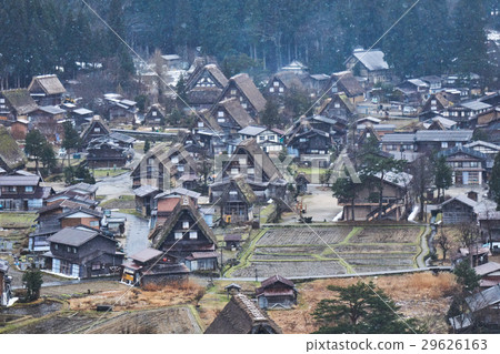 Shirakawago with no snow piled up 29626163