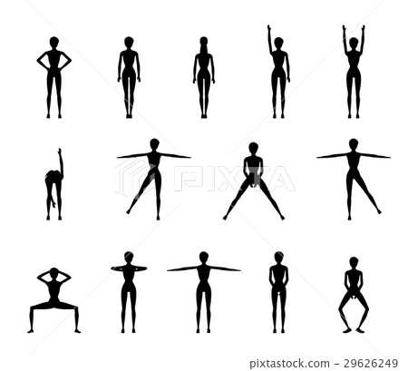 Girl Dioing Exercise on White Background Vector Girl Dioing Exercise on White Background Vector 29626249