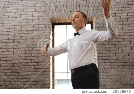 Hardworking charming pensioner learning waltz in 29626676