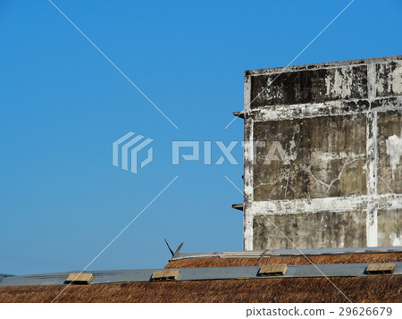 old aged dirty facade of an old residential house 29626679