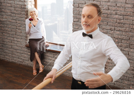 Skilled pensioner prating ballet in the dance 29626816