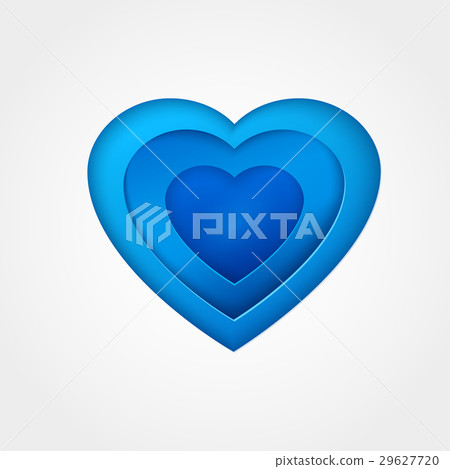 Blue paper heart 29627720