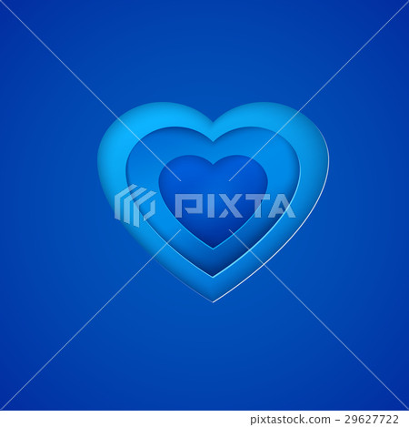 Blue paper heart on deep blue background 29627722