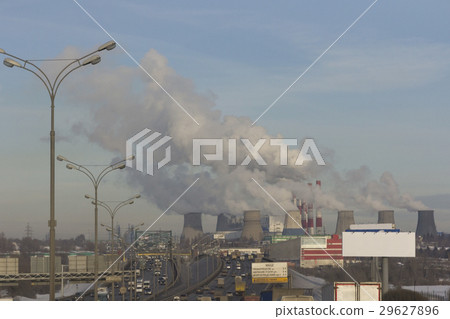 Pipe with smoke Heat energy network CHP Pipe with smoke Heat energy network CHP 29627896