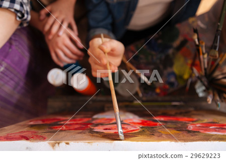 Talented children having art lesson in the studio 29629223