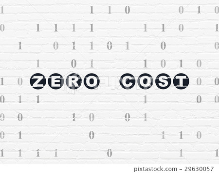 Finance concept: Zero cost on wall background Finance concept: Zero cost on wall background 29630057