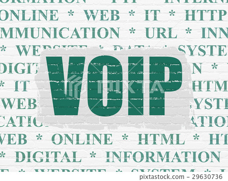 Web design concept: VOIP on wall background 29630736